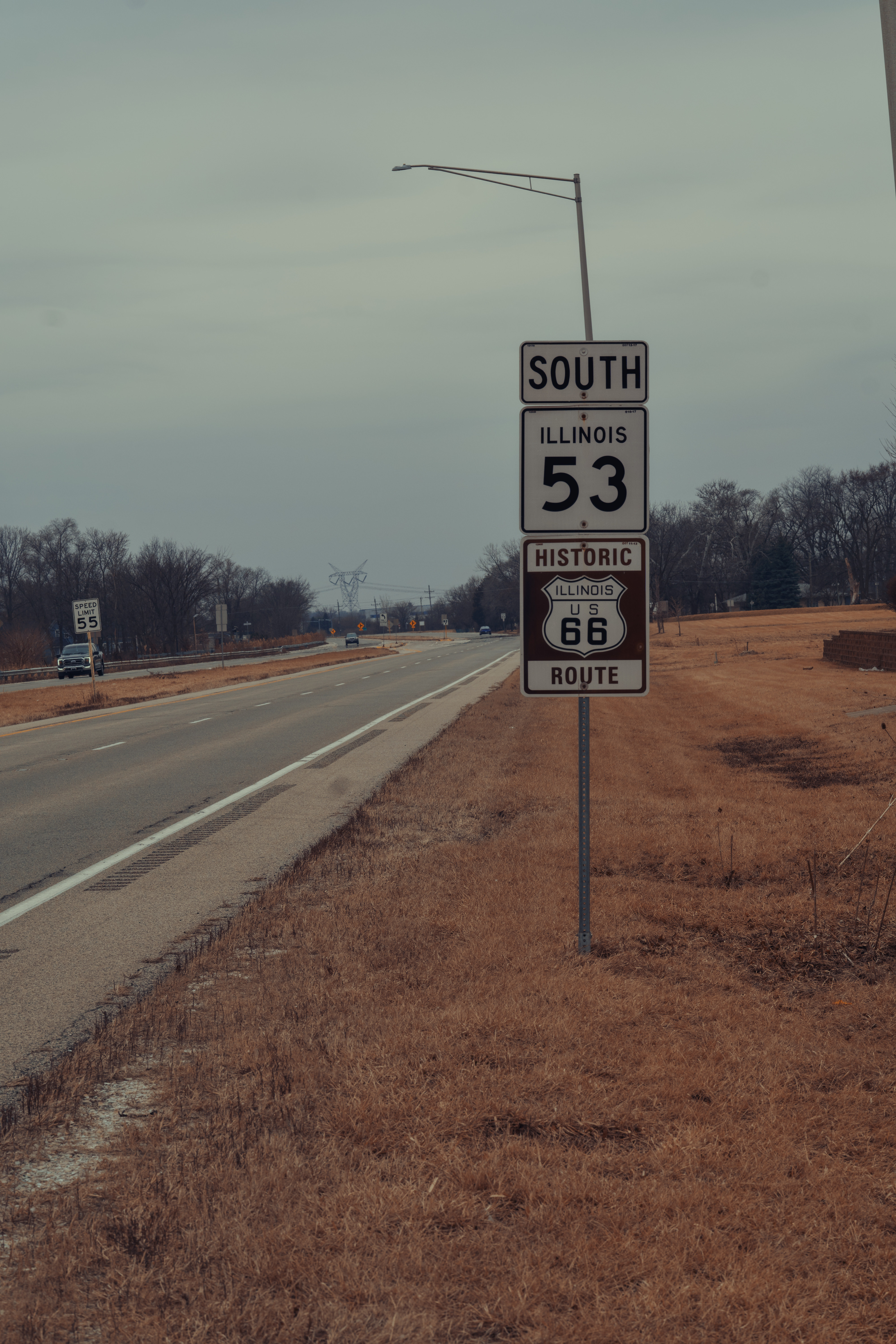 Route 66 village road sign